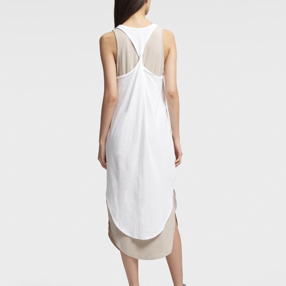 DKNY Double Layer Tank Midi Dress